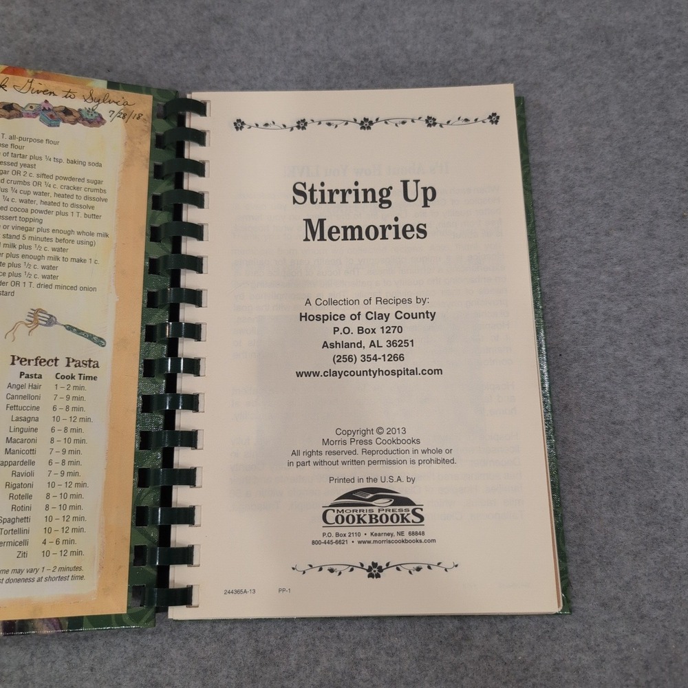 Stirring Up Memories Hospice of Clay County Alabama Recipes Cookbook 2013 - Picture 2 of 2